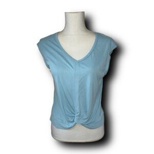 NWT Baby Blue Freely Athletic Top with Ruching Athleisure